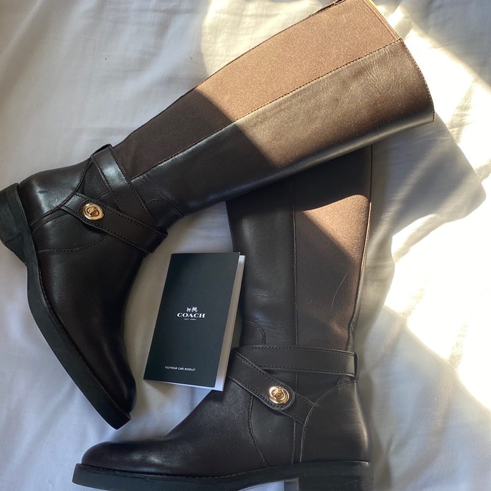 Coach smooth leather calf and kidskin boots - Picture 1 of 1
